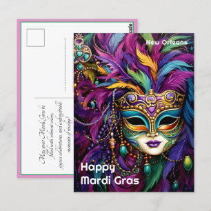 💜💛betoverd carnaval briefkaart