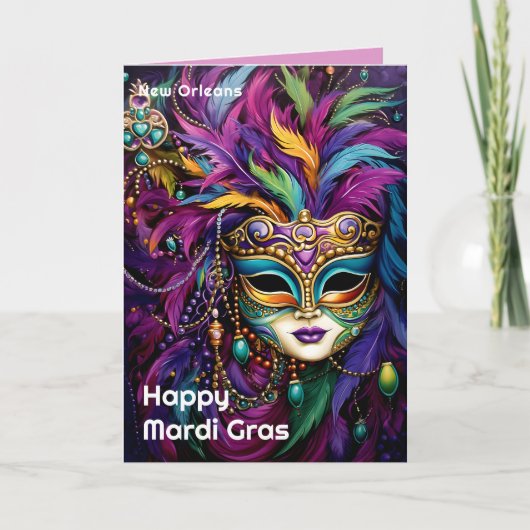 💜💛betoverd carnaval kaart (Voorkant)