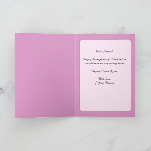 💜💛betoverd carnaval kaart (Binnen)