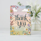 Betoverd charmant bos bedankkaart (Staand voorkant)