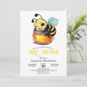 Betoverd Charming Bee Baby shower Kaart (Staand voorkant)