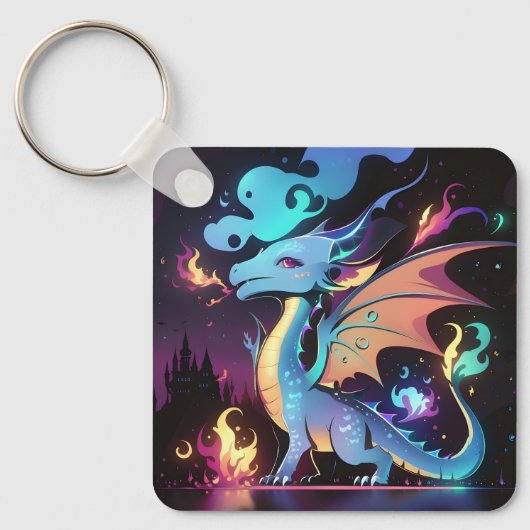 Betoverd Drakenvuur Sleutelhanger (Voorkant)