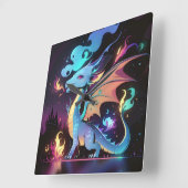 Betoverd Drakenvuur Vierkante Klok (Hoek)