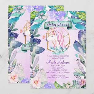Betoverd Eenhoorn Baby Shower in het Toverwoud Kaart