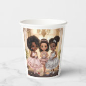 Betoverd Elixir Melanated Princess Magic Papieren Bekers (Achterkant)