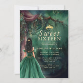 Betoverd Emerald Goud Sprookje Sweet 16 Kaart (Voorkant)