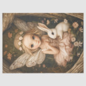 Betoverd Fairy Girl met Bunny  Woodland Tissuepapier (Voorkant)