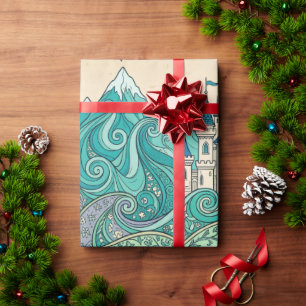 Betoverd Fantasie Koninkrijk Kasteel & Bos Patroon Cadeaupapier