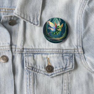 Betoverd Feeënbeestje – Magisch Bos Sprookje Ronde Button 5,7 Cm