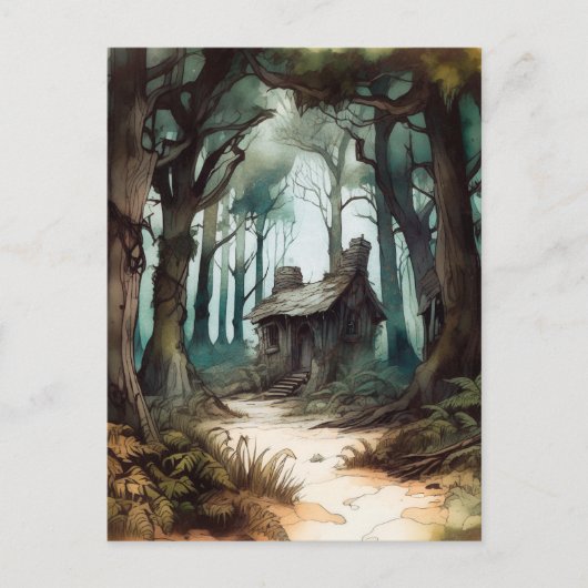 Betoverd Forest Cottage Briefkaart (Voorkant)