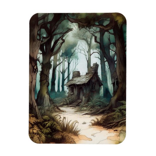 Betoverd Forest Cottage Magneet (Verticaal)