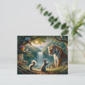 Betoverd Forest Gathering schilderij Briefkaart (Staand voorkant)