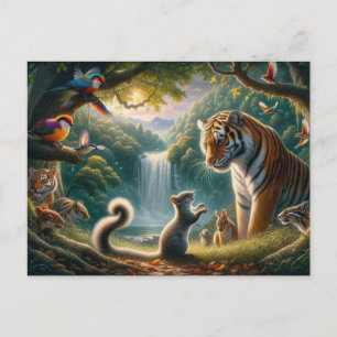 Betoverd Forest Gathering schilderij Briefkaart