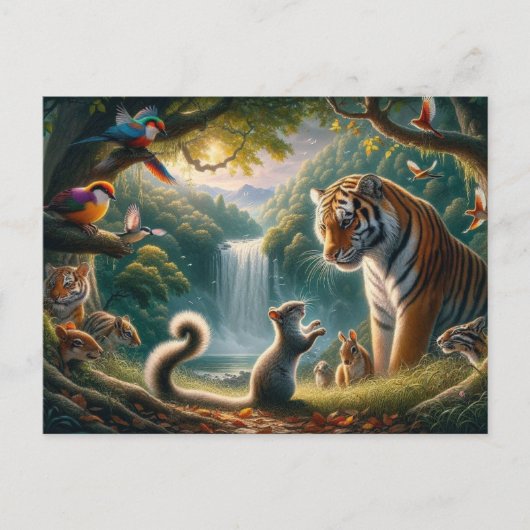 Betoverd Forest Gathering schilderij Briefkaart (Voorkant)