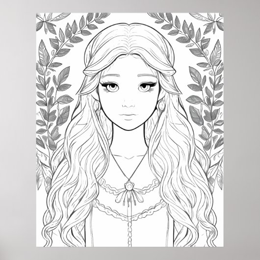 Betoverd Forest Maiden Portret Poster (Voorkant)