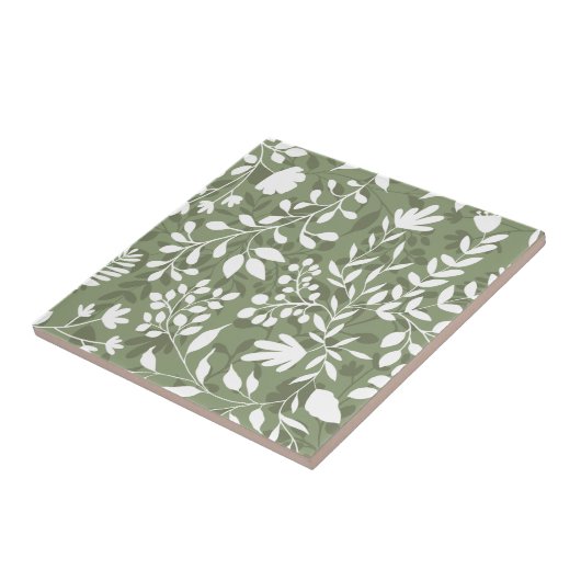 Betoverd gebladerte  bloementuin HD Pattern Tegeltje (Zijkant)