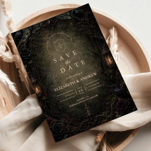 Betoverd Goth Bos Huwelijk Save The Date