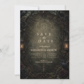 Betoverd Goth Bos Huwelijk Save The Date (Voorkant)