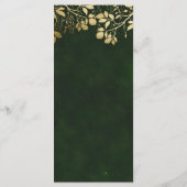 Betoverd Goud blad van het jachgroene bruiloft bos Menu (Achterkant)