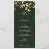 Betoverd Goud blad van het jachgroene bruiloft bos Menu (Voorkant)