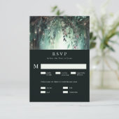 Betoverd Goud Wijnranken Bruiloft RSVP (Staand voorkant)