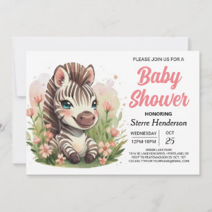 Betoverd grillig Safari Zebra Baby shower Kaart