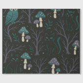 Betoverd Halloween-bospatroon Cadeaupapier (Vlak)