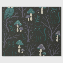 Betoverd Halloween-bospatroon Cadeaupapier
