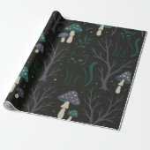 Betoverd Halloween-bospatroon Cadeaupapier (Uitgerold)