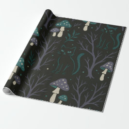 Betoverd Halloween-bospatroon Cadeaupapier