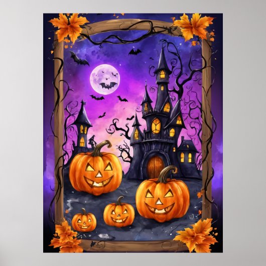 Betoverd Halloween Castle Poster (Voorkant)