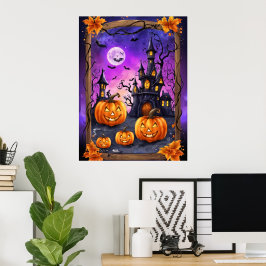 Betoverd Halloween Castle Poster