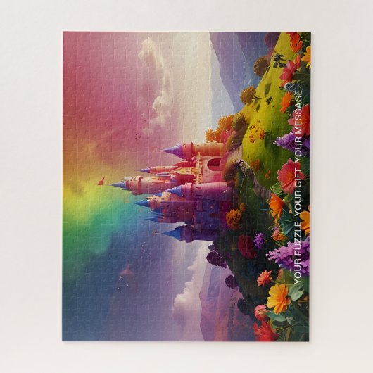 Betoverd kasteel op de heuvel legpuzzel (Verticaal)