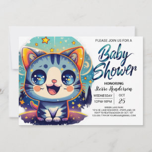 Betoverd Kat grillig Baby shower Kaart