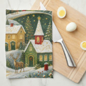 Betoverd Kerstmisdorp Theedoek (Quarter Fold)