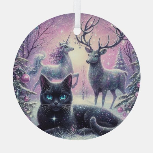 Betoverd kerstornament glas ornament (Achterkant)