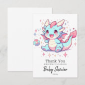 Betoverd Majestic Dragon Baby shower Bedankkaart (Voorkant / Achterkant)