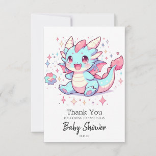 Betoverd Majestic Dragon Baby shower Bedankkaart