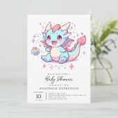 Betoverd Majestic Dragon Baby shower Kaart (Staand voorkant)