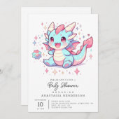 Betoverd Majestic Dragon Baby shower Kaart (Voorkant / Achterkant)