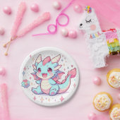 Betoverd Majestic Dragon Baby shower Papieren Bordje (Feest)
