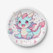 Betoverd Majestic Dragon Baby shower Papieren Bordje (Voorkant)