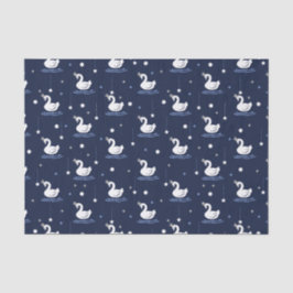 Betoverd meer - sierlijk zwaan patroon ontwerp tissuepapier