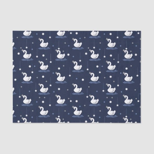 Betoverd meer - sierlijk zwaan patroon ontwerp tissuepapier (Voorkant)