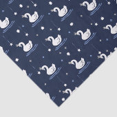 Betoverd meer - sierlijk zwaan patroon ontwerp tissuepapier (Detail)