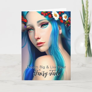 betoverd meisje met bloemen   Sprookje Kaart