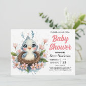 Betoverd Modern Into the Bossen Bird Baby shower Kaart (Staand voorkant)