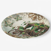 Betoverd mos en maanlicht sprookjesachtige koets D Papieren Bordje (Gekanteld)