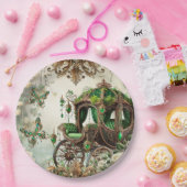 Betoverd Mos & Maanlicht Sprookjes Carriage Deco Papieren Bordje (Feest)