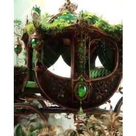 Betoverd Mos & Maneschijn Smaragdgroene Wagen Stic Ronde Sticker